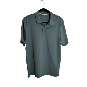 Vuori Short Sleeve Polo Shirt Size L Green Performance Breathable Golf Travel